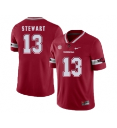 Arkansas 13 Razorbacks Deon Stewart Red College Football Jersey