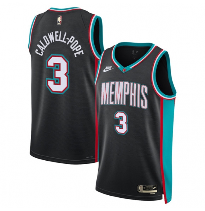 Men's Memphis Grizzlies #3 Kentavious Caldwell-Pope Black 2025 Classic Edition Stitched Basketball Jersey