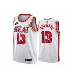 Men's Miami Heat #13 Bam Adebayo White Classic Edition Stitched Basketball Jersey