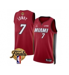 Men's Miami Heat #7 Kyle Lowry Red 2023 Finals Statement Edition Stitched Basketball Jersey