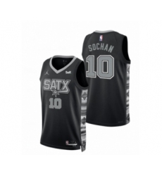 Men' San Antonio Spurs #10 Jeremy Sochan 2022-23 Black Stitched Jersey