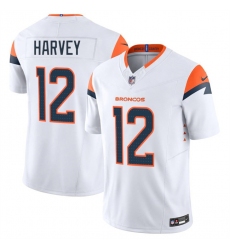 Men's Denver Broncos #12 RJ Harvey White 2025 F.U.S.E. Vapor Limited Football Stitched Jersey