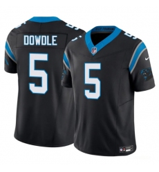 Men's Carolina Panthers #5 Rico Dowdle Black 2025 F.U.S.E. Vapor Limited Football Stitched Jersey