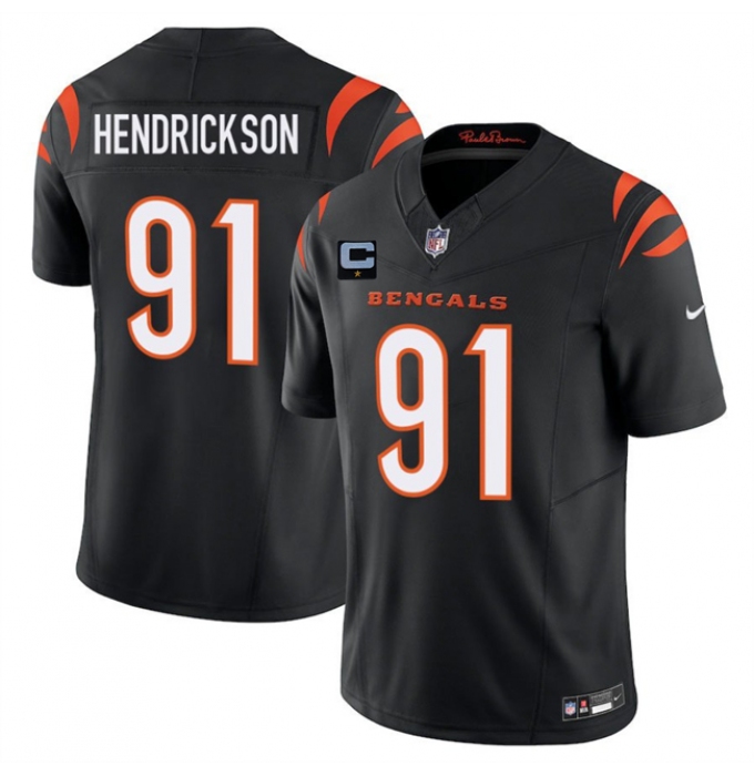 Men's Cincinnati Bengals #91 Trey Hendrickson Black 2025 F.U.S.E. With 1-Star C Vapor Untouchable Limited Stitched Football Jersey
