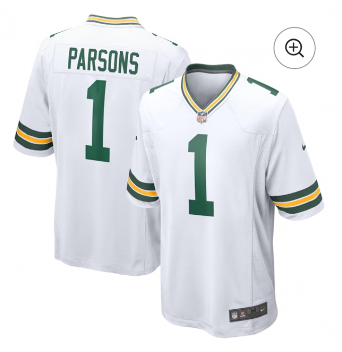 Men's Green Bay Packers #1 Micah Parsons Nike White Limited Jersey