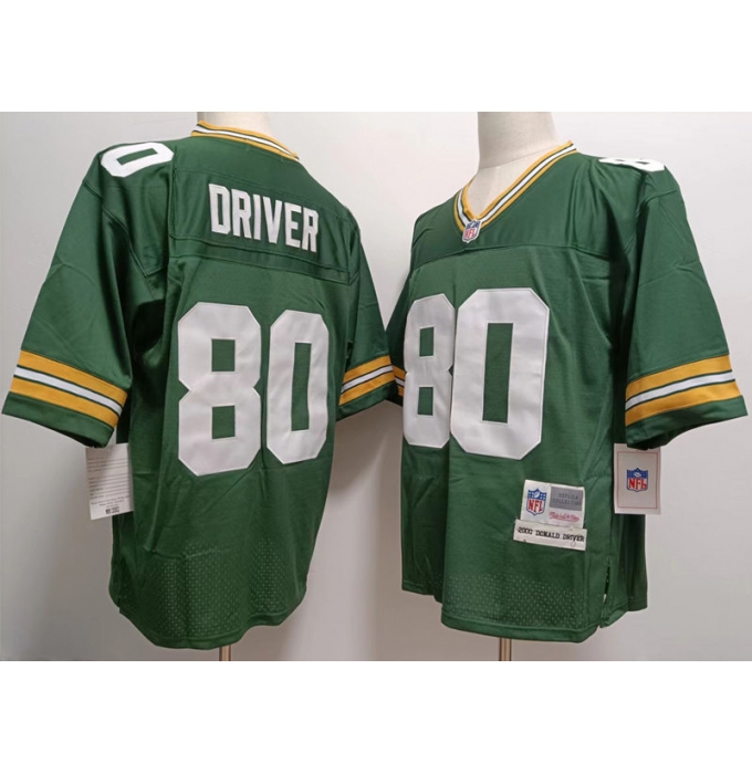 Men's Green Bay Packers #80 Donald Driver Mitchell & Ness Retired Player Green Jersey