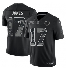 Men's Indianapolis Colts #17 Daniel Jones Black 2026 F.U.S.E. Salute to Service Limited Football Stitched Jersey