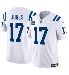 Men's Indianapolis Colts #17 Daniel Jones White 2025 F.U.S.E. With 4-Star C Vapor Limited Football Stitched Jersey