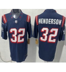 Men's New England Patriots #32 TreVeyon Henderson Limited Navy Rivalries FUSE Vapor Jersey