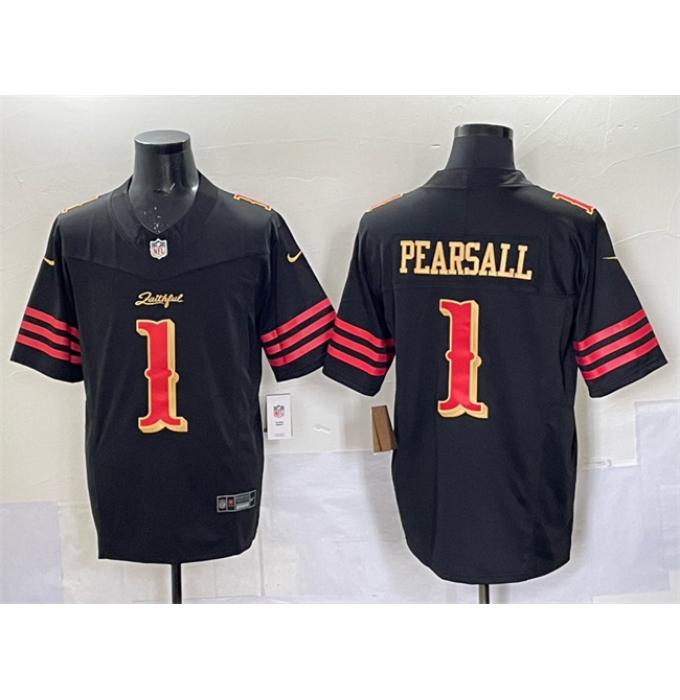 Men's San Francisco 49ers #1 Ricky Pearsall Black 2025 F.U.S.E. “Rivalries” Vapor Limited Stitched Football Jersey