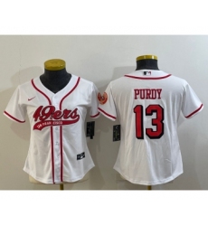 Women's San Francisco 49ers #13 Brock Purdy White Color Rush With Patch Cool Base Stitched Baseball Jersey