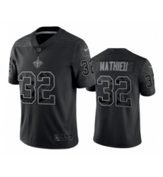 Men's New Orleans Saints #32 Tyrann Mathieu Black Reflective Limited Stitched Football Jersey
