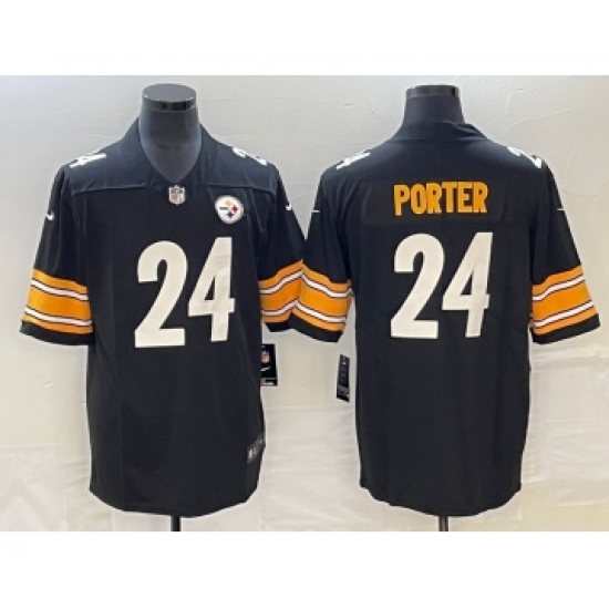 Men's Pittsburgh Steelers #24 Joey Porter Jr. Black 2023 Draft Vapor Untouchable Limited Stitched Jersey
