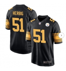 Men's Pittsburgh Steelers #51 Nick Herbig Black Color Rush Limited Jersey