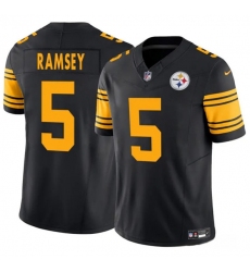 Youth Pittsburgh Steelers #5 Jalen Ramsey Black 2024 F.U.S.E. Color Rush Limited Football Stitched Jersey
