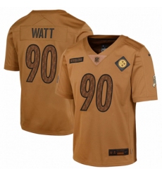 Youth Pittsburgh Steelers #90 T.J. Watt Nike Brown 2023 Salute To Service Limited Jersey