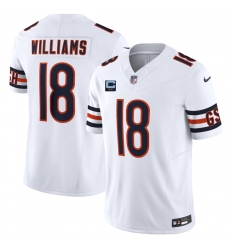 Men's Chicago Bears #18 Caleb Williams White 2025 F.U.S.E. With 2-Star C Vapor Untouchable Limited Stitched Football Jersey