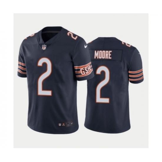 Men's Chicago Bears #2 D.J. Moore Navy Vapor Untouchable Stitched Football Jersey