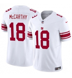Men's New York Giants #18 J.J. McCarthy White 2026 F.U.S.E. Vapor Untouchable Limited Football Stitched Jersey