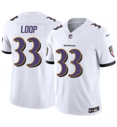 Men's Baltimore Ravens #33 Tyler Loop White 2025 F.U.S.E. Vapor Limited Football Jersey