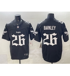 Men's Philadelphia Eagles #26 Saquon Barkley Black 2025 F.U.S.E. 'Gothic Philly Edition' Vapor Limited Stitched Football Jersey