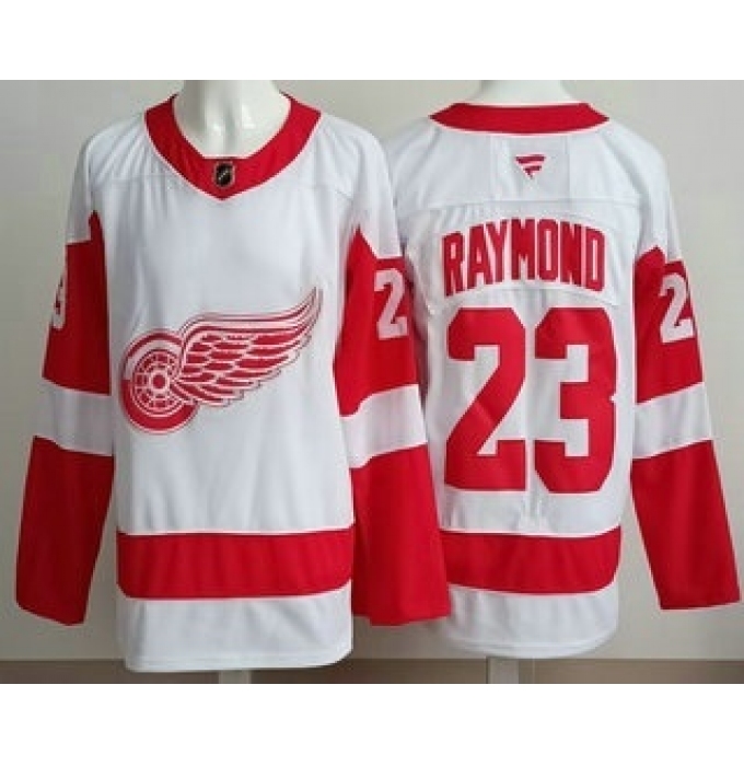 Men's Detroit Red Wings #23 Lucas Raymond White Authentic Jersey