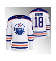 Men's Edmonton Oilers #18 Zach Hyman White Stitched Jersey
