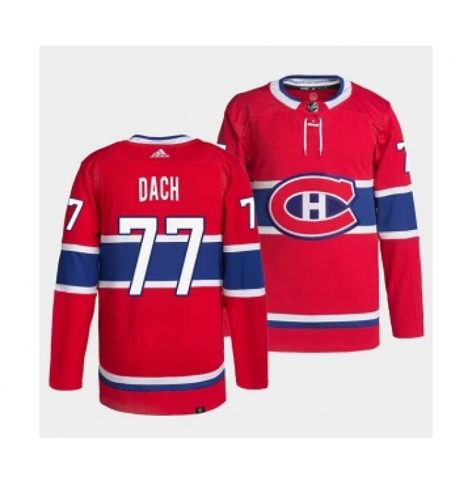 Men's Montreal Canadiens #77 Kirby Dach Red Stitched Jersey