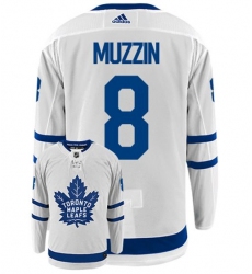 Men's Adidas Toronto Maple Leafs #8 Jake Muzzin White Road Authentic Stitched NHL Jersey