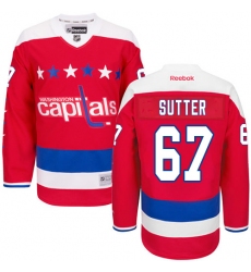 Youth Reebok Washington Capitals #67 Riley Sutter Authentic Red Third NHL Jersey