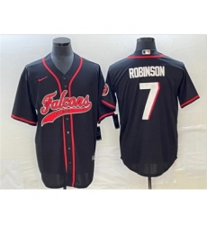 Men's Atlanta Falcons #7 Bijan Robinson Black Cool Base Stitched Baseball Jersey