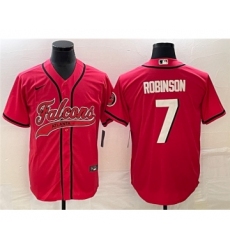 Men's Atlanta Falcons #7 Bijan Robinson Red Cool Base Stitched Baseball Jersey