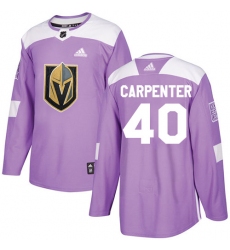 Men's Adidas Vegas Golden Knights #40 Ryan Carpenter Authentic Purple Fights Cancer Practice NHL Jersey