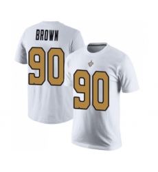 Football New Orleans Saints #90 Malcom Brown White Rush Pride Name & Number T-Shirt