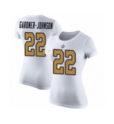 Football Women's New Orleans Saints #22 Chauncey Gardner-Johnson White Rush Pride Name & Number T-Shirt