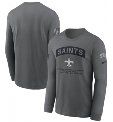 Men's New Orleans Saints Gray 2026 Salute to Service Long Sleeve T-Shirt