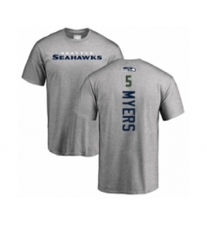 Football Seattle Seahawks #5 Jason Myers Ash Backer T-Shirt