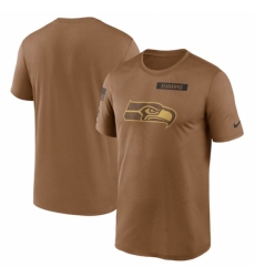Men's Seattle Seahawks 2023 Brown Salute To Service Legend Performance T Shirt