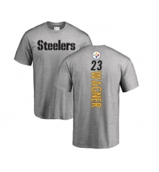 Football Pittsburgh Steelers #23 Mike Wagner Ash Backer T-Shirt