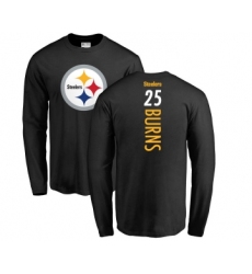 Football Pittsburgh Steelers #25 Artie Burns Black Backer Long Sleeve T-Shirt