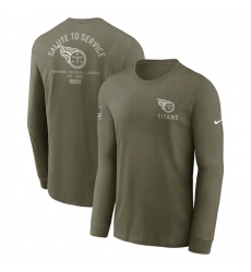 Men's Tennessee Titans Olive 2025 Salute to Service Sideline Long Sleeve T-Shirt