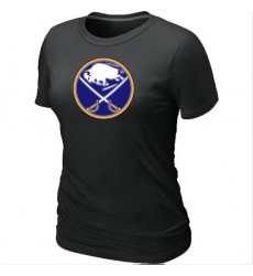 NHL Women's Buffalo Sabres Big & Tall Logo T-Shirt - Black