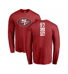 Football San Francisco 49ers #97 Nick Bosa Red Backer Long Sleeve T-Shirt