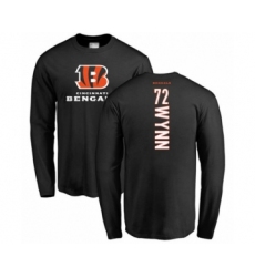 Football Cincinnati Bengals #72 Kerry Wynn Black Backer Long Sleeve T-Shirt