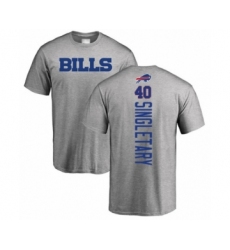 Football Buffalo Bills #40 Devin Singletary Ash Backer T-Shirt