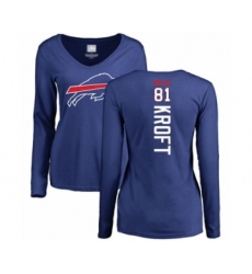 Football Women's Buffalo Bills #81 Tyler Kroft Royal Blue Backer Long Sleeve T-Shirt