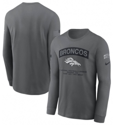 Men's Denver Broncos Gray 2026 Salute to Service Long Sleeve T-Shirt