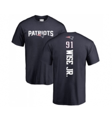 Football New England Patriots #91 Deatrich Wise Jr Navy Blue Backer T-Shirt