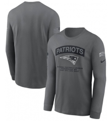 Men's New England Patriots Gray 2026 Salute to Service Long Sleeve T-Shirt