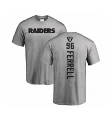 Football Oakland Raiders #96 Clelin Ferrell Ash Backer T-Shirt